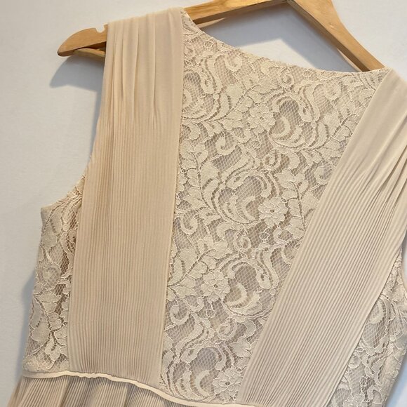 Forever21 Accordion Lace Romantic Fairy Dress Neutral Cream Small-Medium NEW - Picture 13 of 15
